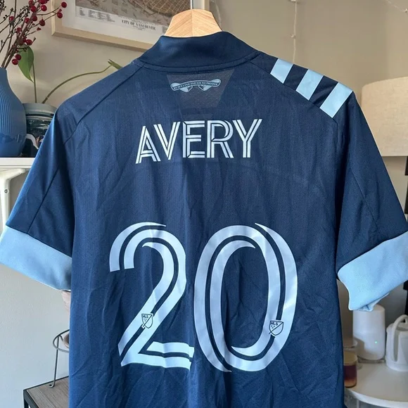 Adidas Vancouver Whitecaps #20 Avery Navy and Light Blue Soccer Jersey - Picture 3 of 9